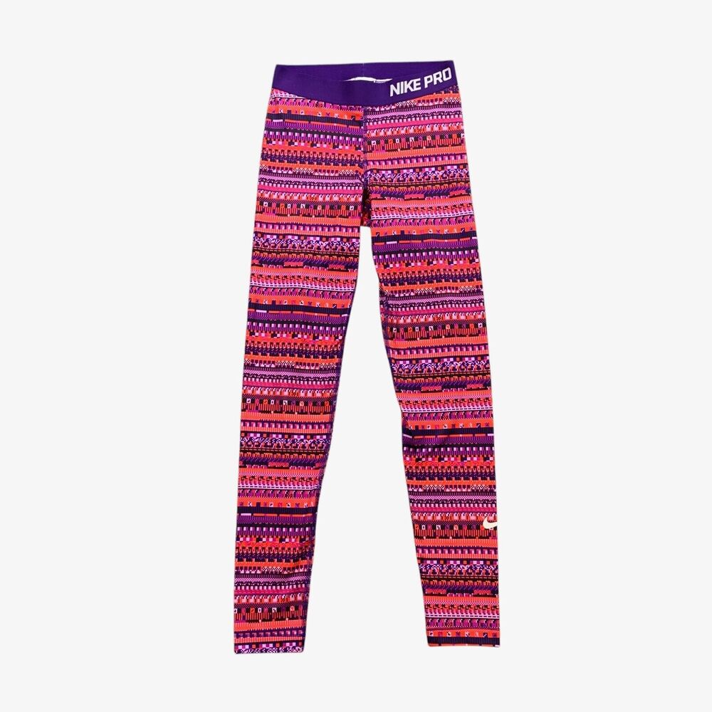 Nike Pro Leggings Women S Small Abstract Hyperwarm Series Dri Fit Training Pants